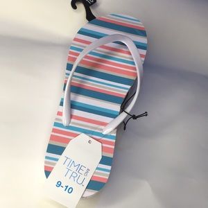 TIME AND TRU stripped flip flop